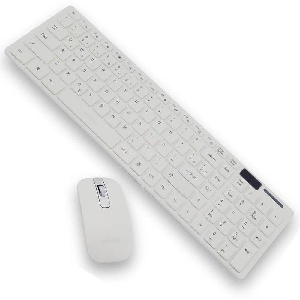 Imagem 2 de 5 do produto Kit Teclado + Mouse Sem Fio Wireless Usb Exbom Bk-s1000 Com Capa De Silicone