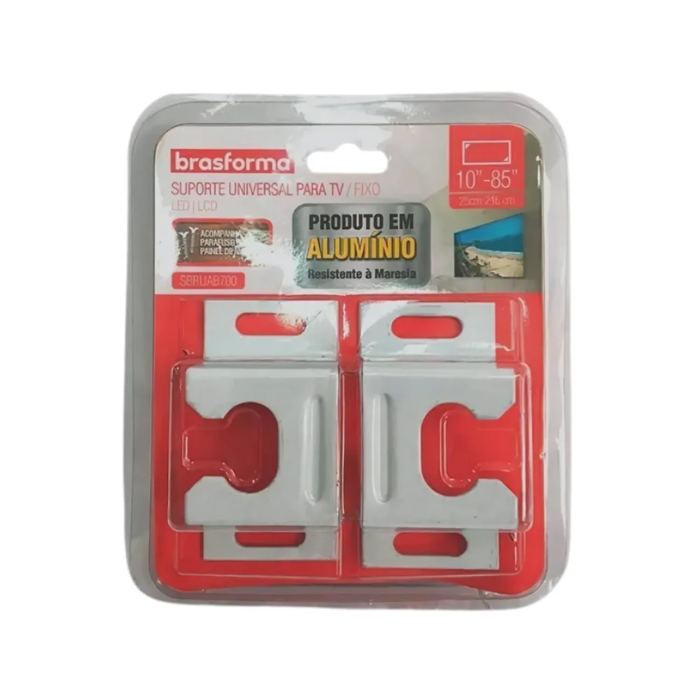 Imagem 3 de 5 do produto Suporte Fixo Universal Brasforma, Em Alumínio, Para Tv – Sbruab700