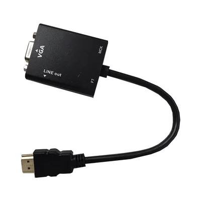 Cabo Rohs Conversor HDMI Para VGA, Global Cb0109b Com Som Peining