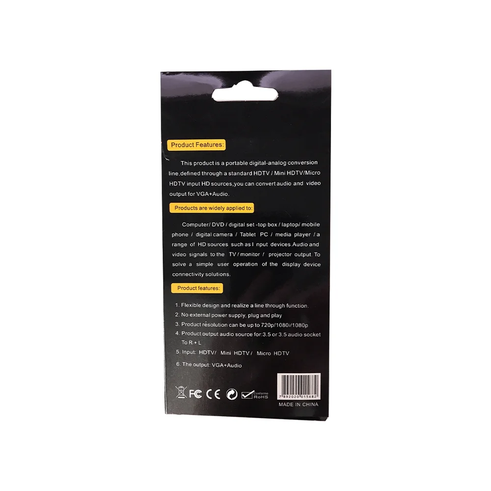 Imagem 3 de 5 do produto Cabo Rohs Conversor HDMI Para VGA, Global Cb0109b Com Som Peining