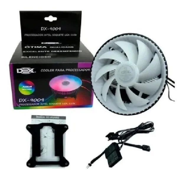 Cooler Parafusado Para Processador, Lga115x C/24 Led, Argb - DX-9009 5