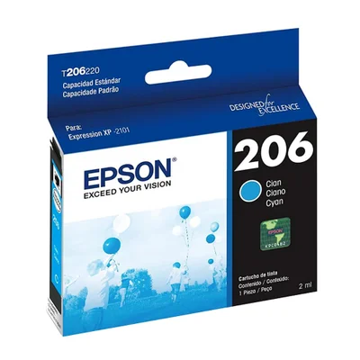 Cartucho De Tinta Epson, Ciano Para Expression Xp-2101 2ml - T206220-al