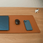 Mouse Pad Kingpad Desk Pad Work, Couro Ecológico, 80x30cm, Caramelo