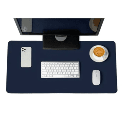 Mouse Pad Kingpad Deskpad 90x40, Extra Grande Couro Sintético -  Azul Marinho