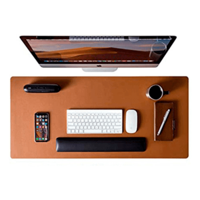 Mouse Pad Kingpad Deskpad, 90x40, Extra Grande Couro Sintético -  Caramelo