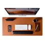 Mouse Pad Kingpad Deskpad, 90x40, Extra Grande Couro Sintético -  Caramelo