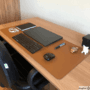 Mouse Pad Kingpad Deskpad, 90x40, Extra Grande Couro Sintético -  Caramelo