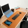 Mouse Pad Kingpad Deskpad, 90x40, Extra Grande Couro Sintético -  Caramelo