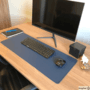Mouse Pad Kingpad  Deskpad  70x30, Couro Sintético Extra Grande - Azul Marinho
