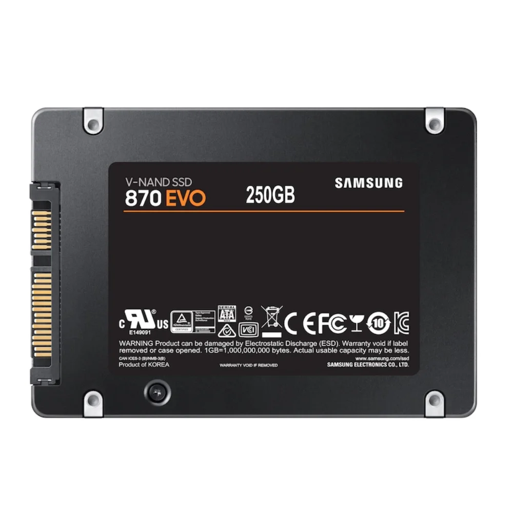 SSD Samsung 870 Evo, 250GB, Sata Iii 2.5 Polegadas - Mz-77e250b/am SSD Samsung 870 Evo, 250GB, Sata Iii 2.5 Polegadas - Mz-77e250b/am