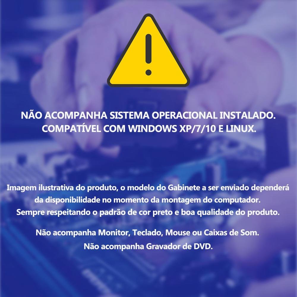 Computador Desktop, Intel Core I3 3º Geração, 4GB Ram, Hd SSD 240GB, Conexões Usb/vga/HDmi/lan/som