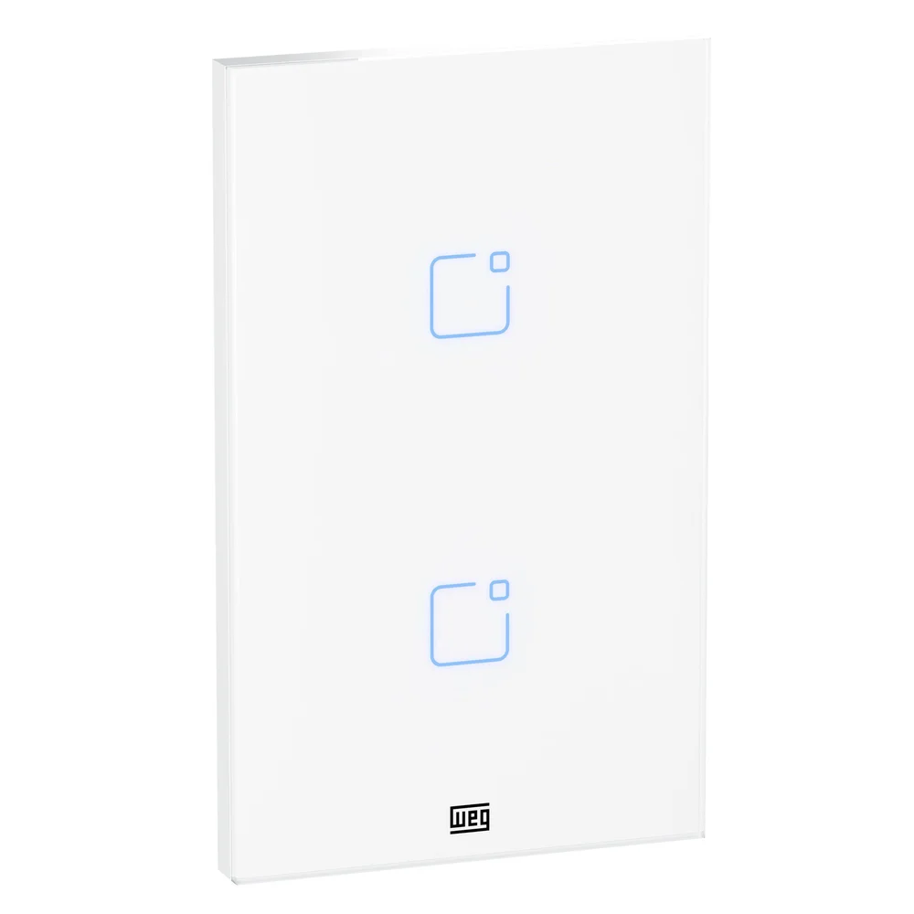 Imagem 4 de 5 do produto Interruptor WEG Touch Wi-Fi + RF, Com Placa 4x2 Whome 2, Branco