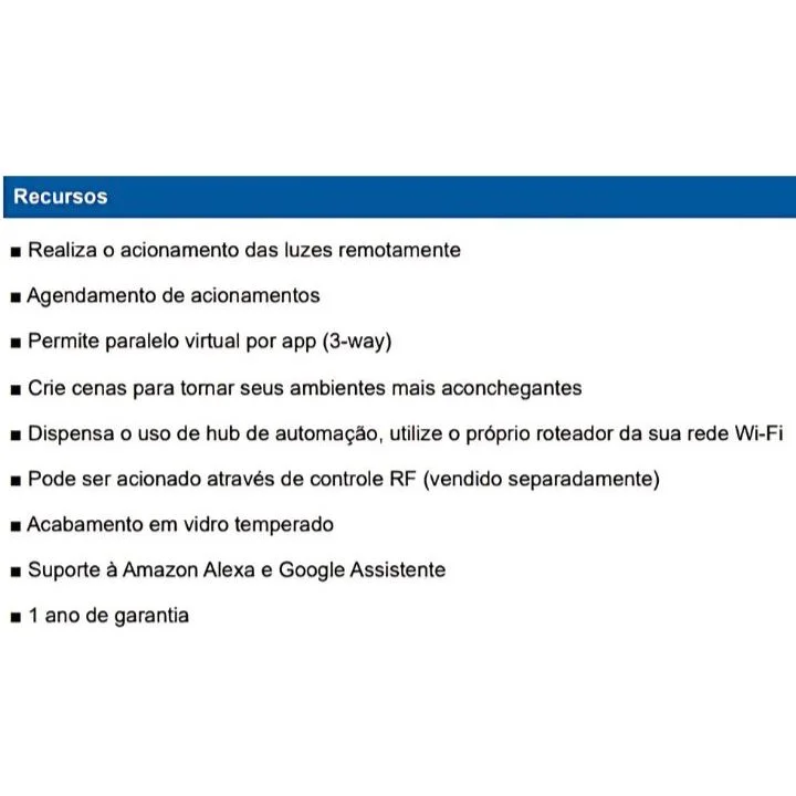 Imagem 2 de 5 do produto Interruptor WEG Touch Wi-Fi + RF, Com Placa 4x2 Whome 3, Preto
