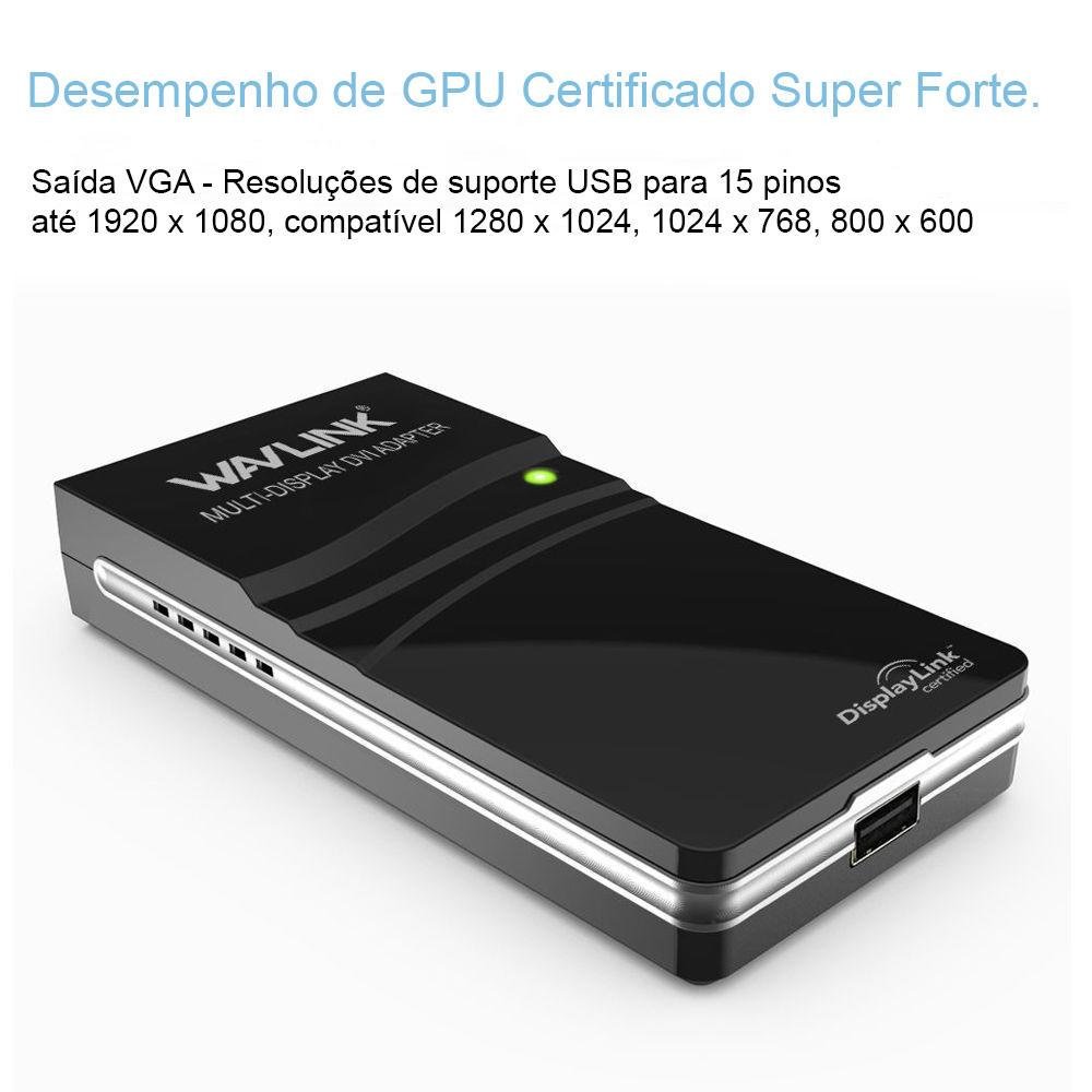 Imagem 3 de 5 do produto Adaptador De Vídeo Wavlink  Wl-ug17d1 USB 2.0 Para VGA, DVI, HDMI