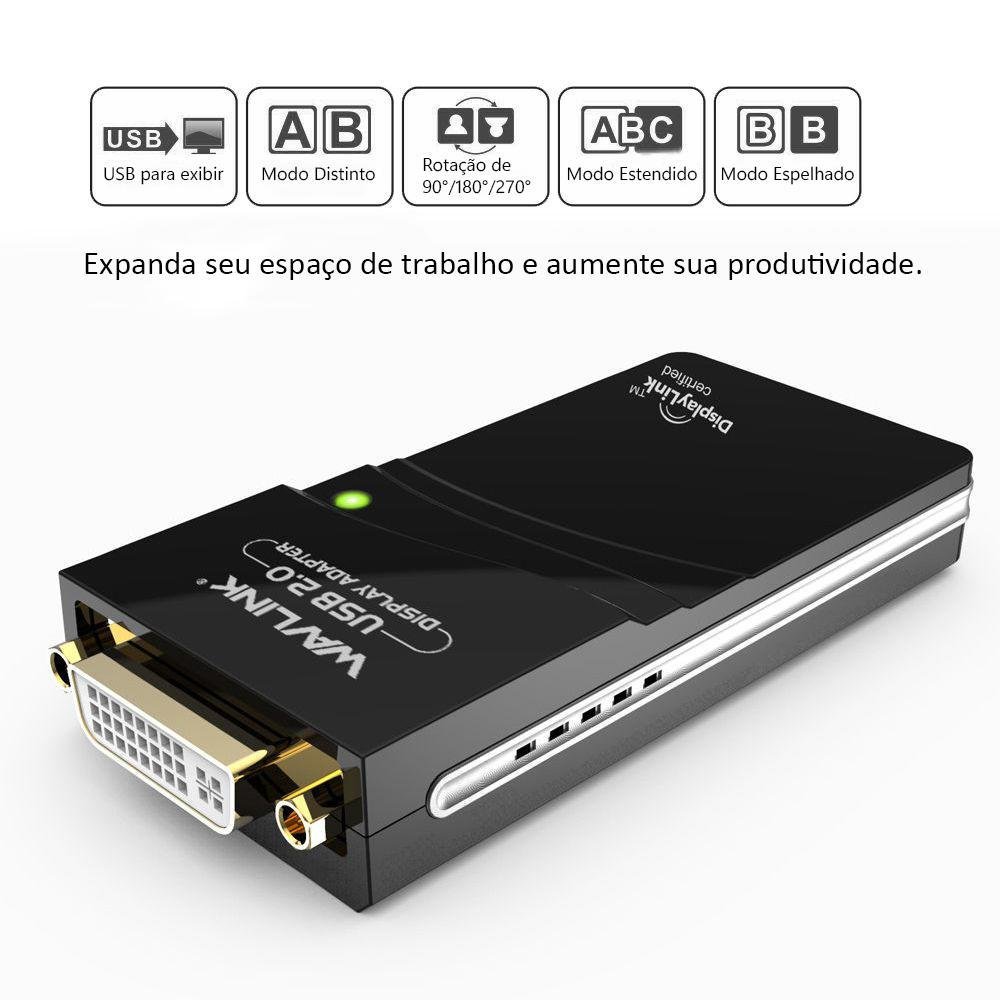 Imagem 5 de 5 do produto Adaptador De Vídeo Wavlink  Wl-ug17d1 USB 2.0 Para VGA, DVI, HDMI