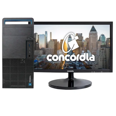 Computador Concórdia Completo, Intel Dual Core, 8GB, SSD 240GB, Linux + Monitor 19.5