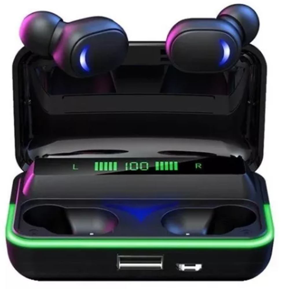 Fone De Ouvido Tws Bluetooth 5.1, Prova Dágua, Cor Preto