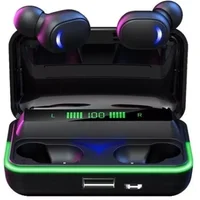Fone De Ouvido Tws Bluetooth 5.1, Prova Dágua, Cor Preto