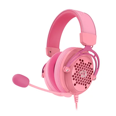 Headset Gamer Redragon Diomedes H388,  Som Surround 7.1, Drivers 53mm, USB-c, PC, Ps4, XBOX One, Rosa -  H388-p