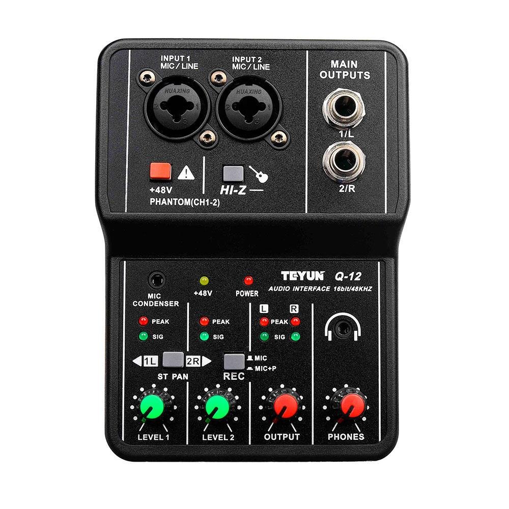TEYUN Q24 Placa De Som De Áudio Profissional th Gravação De Monitor De
