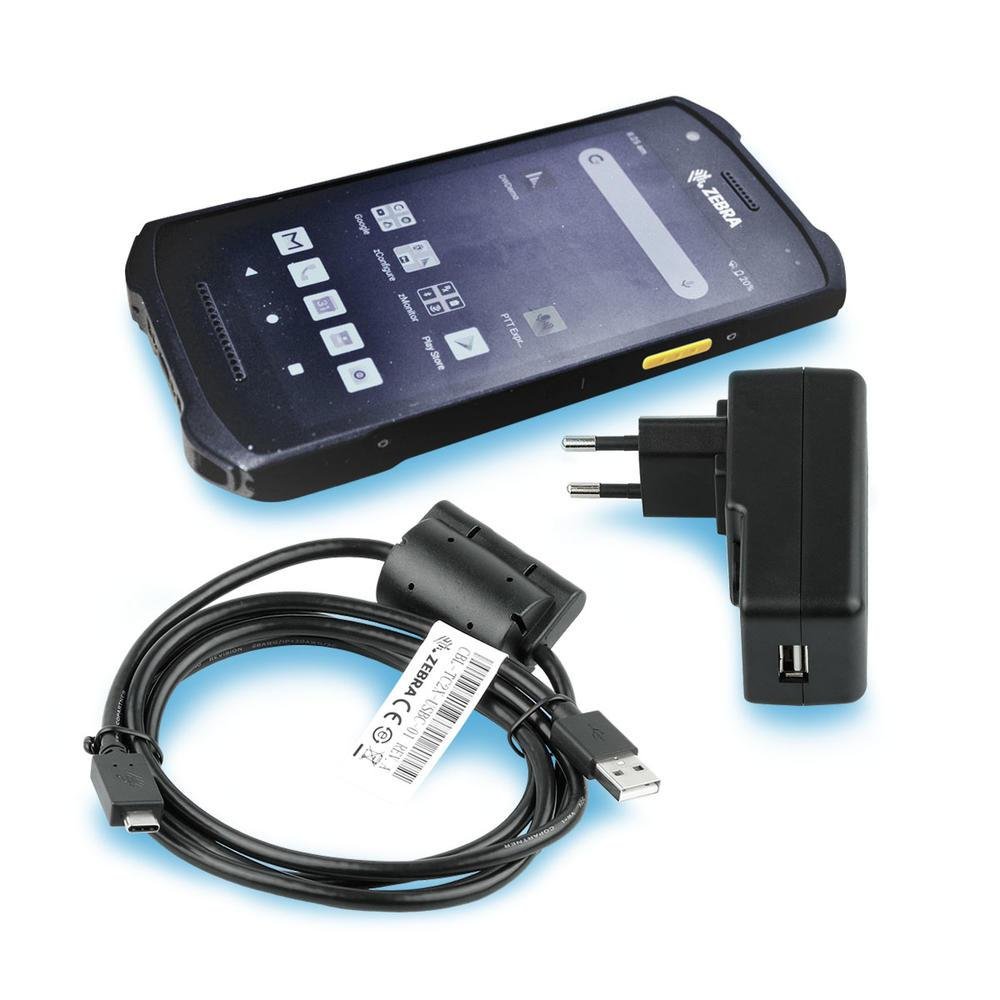 Imagem 5 de 5 do produto Kit Coletor De Dados Zebra Tc21 Se4710, Com Fonte E Cabo Usb