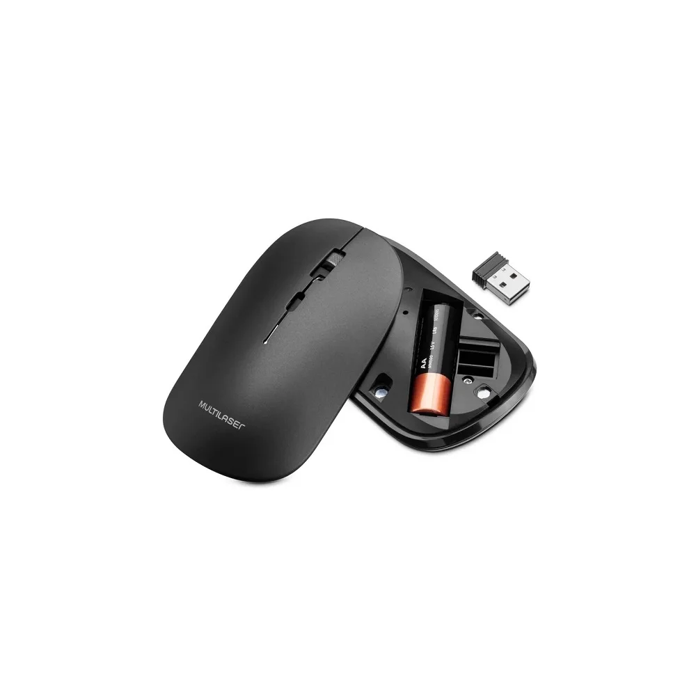 Imagem 2 de 5 do produto Mouse Sem Fio Multi, Bluetooth, 1600 Dpi, Usb, Preto - Mo331.