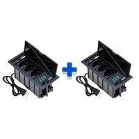 Kit Caixas De Tomadas Connect, 4 Blocos Basculante, 3 Tomadas 10a, 3 usb