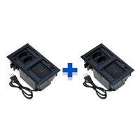 Kit Caixas De Tomadas Connect, 4 Blocos, 2 Tomadas 10a, 2usb, 1 Tipo c