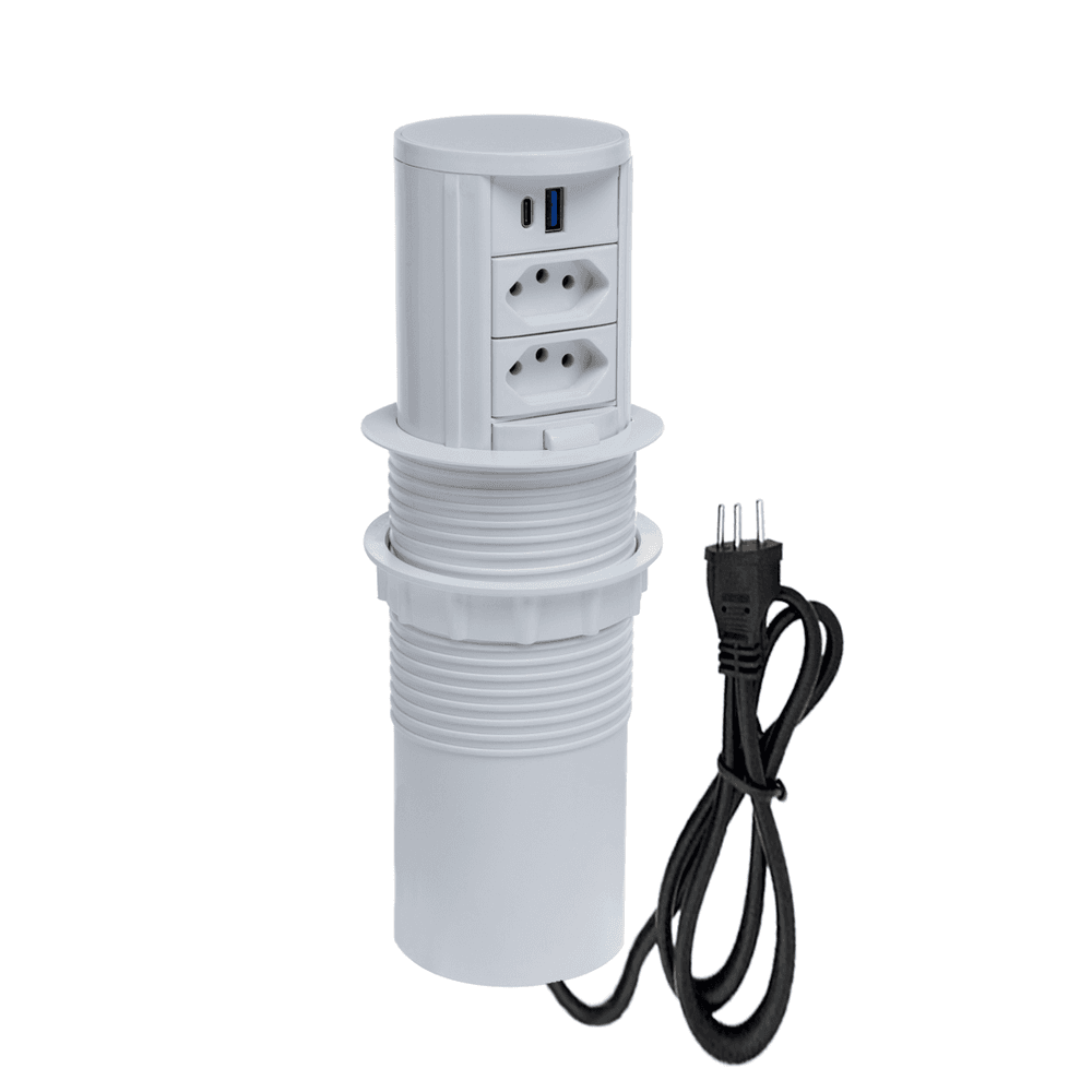 Torre De Tomada Connect Caixa Tomada Totem Slim Manual, 2 Tomadas 10a, 2 USB, 9.0a Torre De Tomada Connect Caixa Tomada Totem Slim Manual, 2 Tomadas 10a, 2 USB, 9.0a