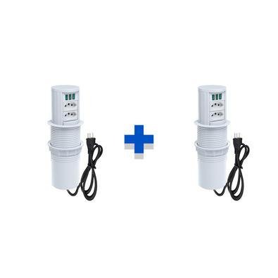 Kit Torres De Tomadas Connect Caixa Tomada Automático 2 Tomadas 10a 3 USB 5.2a