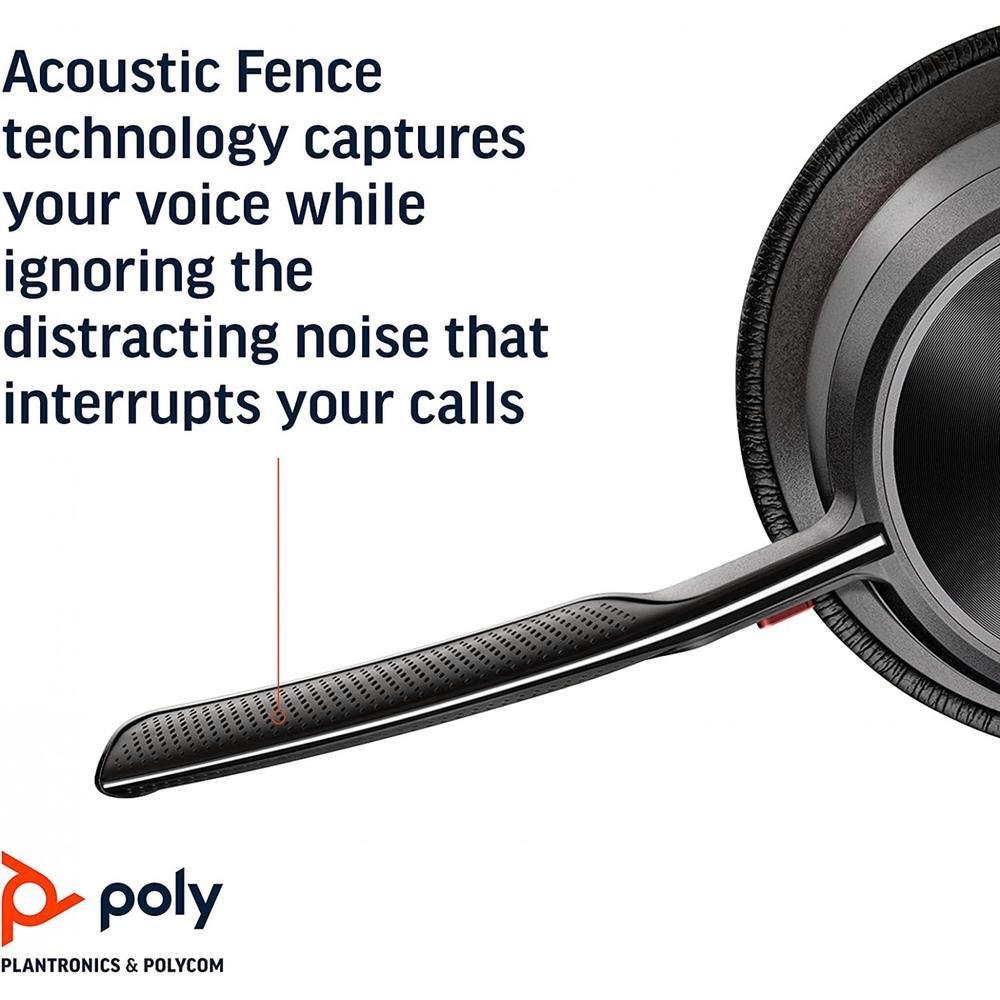 Headset Poly Voyager Focus 2 UC Bluetooth KaBuM