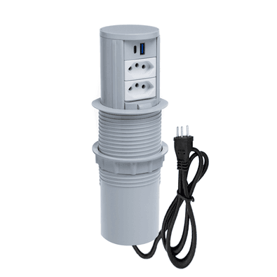Torre De Tomada Totem Slim Manual, 2 Tom 20A, 2 USB 9.0A CZ