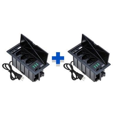 Kit Caixas De Tomadas 4 Blocos Basculante, 3 Tomadas 20A, 3 USB