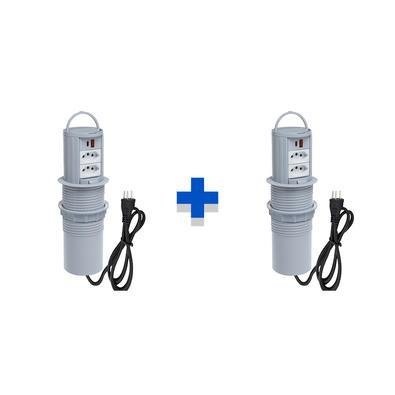 Kit Torres De Tomadas Totem Manual, Alça, 2 Tom 20A, 2 USB 9.0A