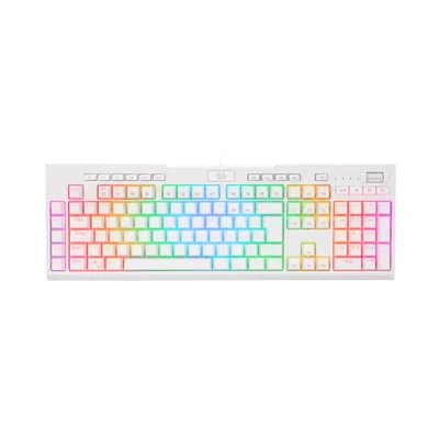 Teclado Gamer Redragon Brahma Pro K586w, RGB, Switch Optico Blue, Branco