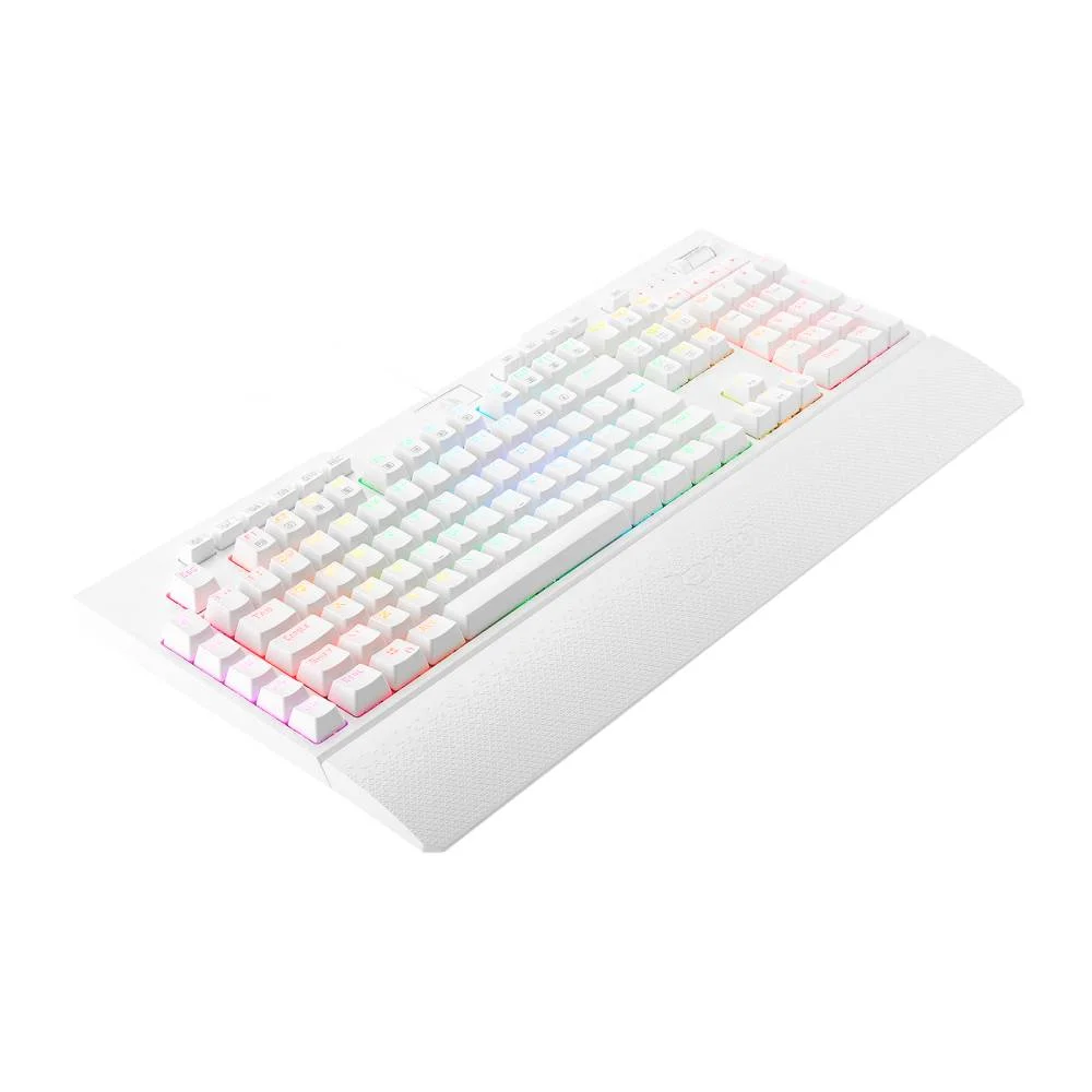 Imagem 2 de 5 do produto Teclado Gamer Redragon Brahma Pro K586w, RGB, Switch Optico Blue, Branco