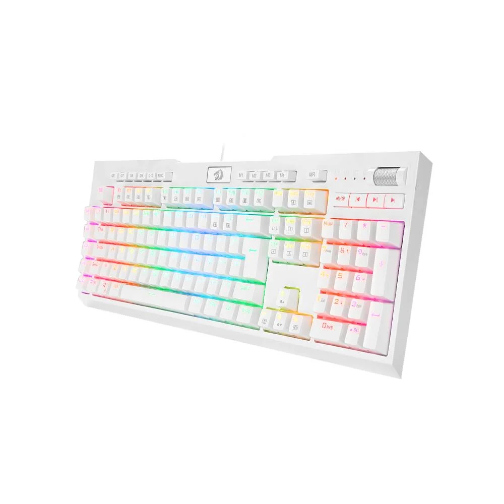 Imagem 4 de 5 do produto Teclado Gamer Redragon Brahma Pro K586w, RGB, Switch Optico Blue, Branco