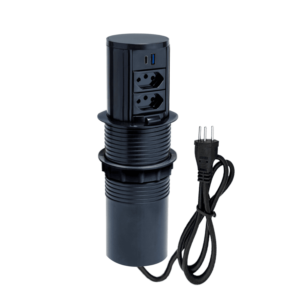 Torre De Tomada Totem Slim, Manual, 2 Tomadas 20A, 2 USB 9.0A Torre De Tomada Totem Slim, Manual, 2 Tomadas 20A, 2 USB 9.0A