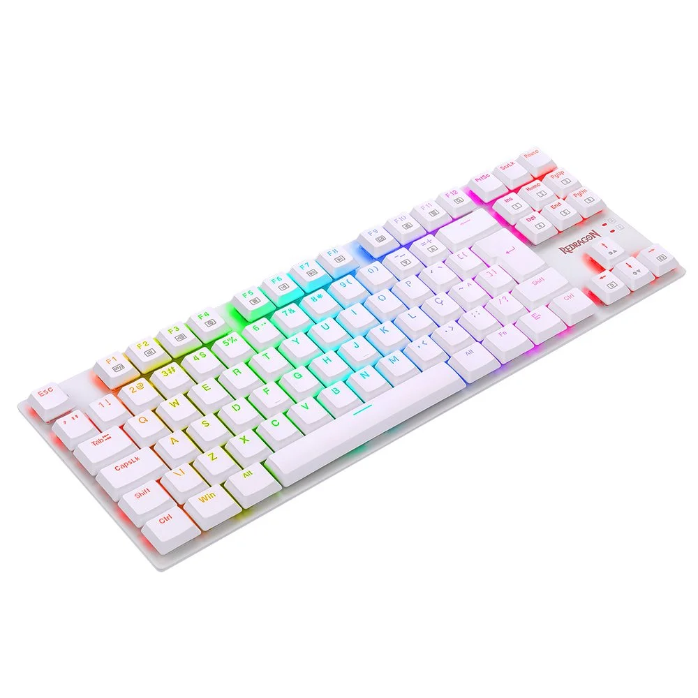 Imagem 2 de 5 do produto Teclado Gamer Redragon APS, RGB, K607w, Switch Blue, Branco