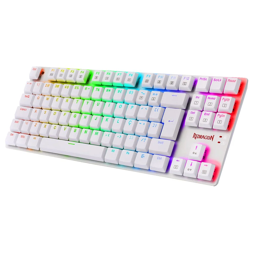 Imagem 3 de 5 do produto Teclado Gamer Redragon APS, RGB, K607w, Switch Blue, Branco