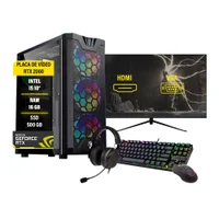 PC Computador Gamer Completo I5 10 Ger, 16GB, SSD 500GB, RTX 2060 12GB, Monitor 24 Polegadas