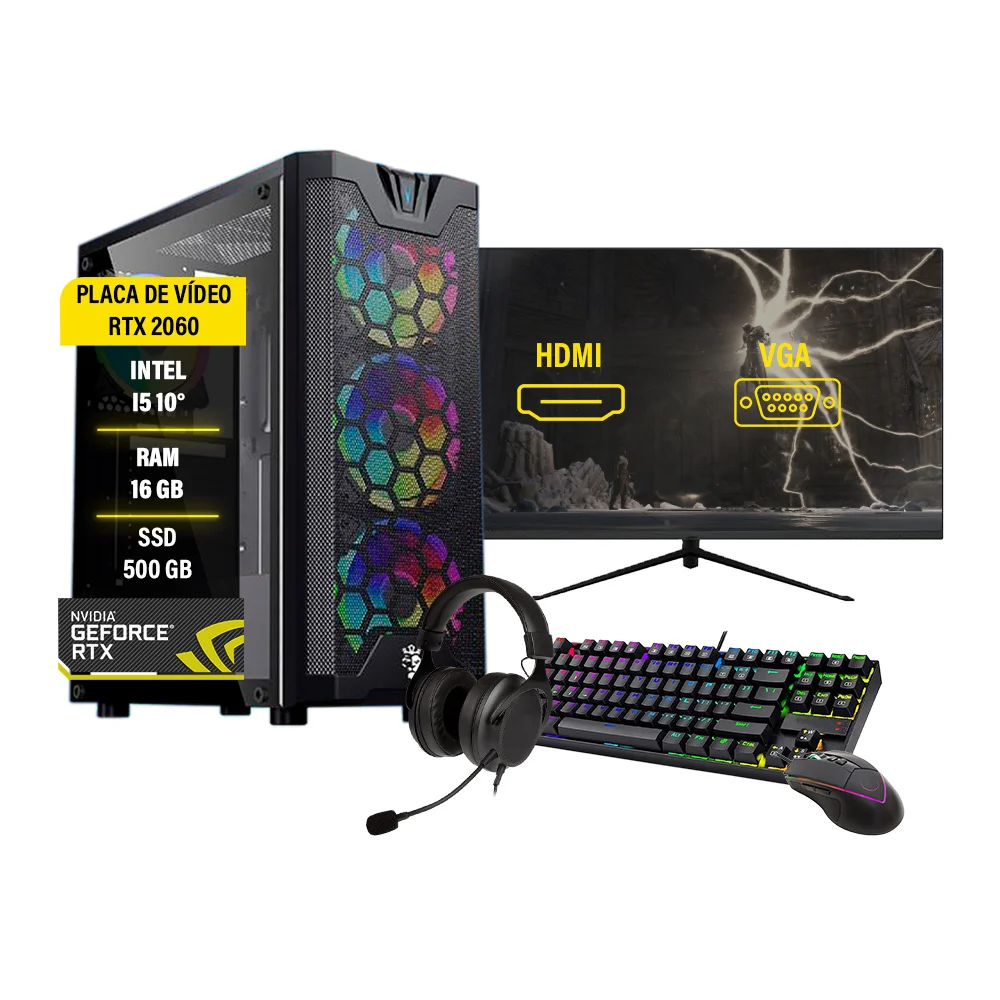 PC Computador Gamer Completo I5 10 Ger 16GB KaBuM