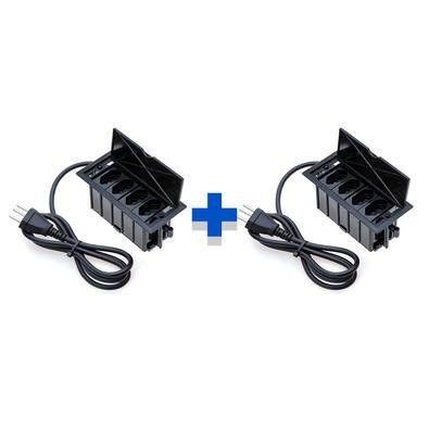 Kit Caixas De Tomadas Connect Caixa Tomada 4 Blocos Basculante, Com 4 Tomadas 20a