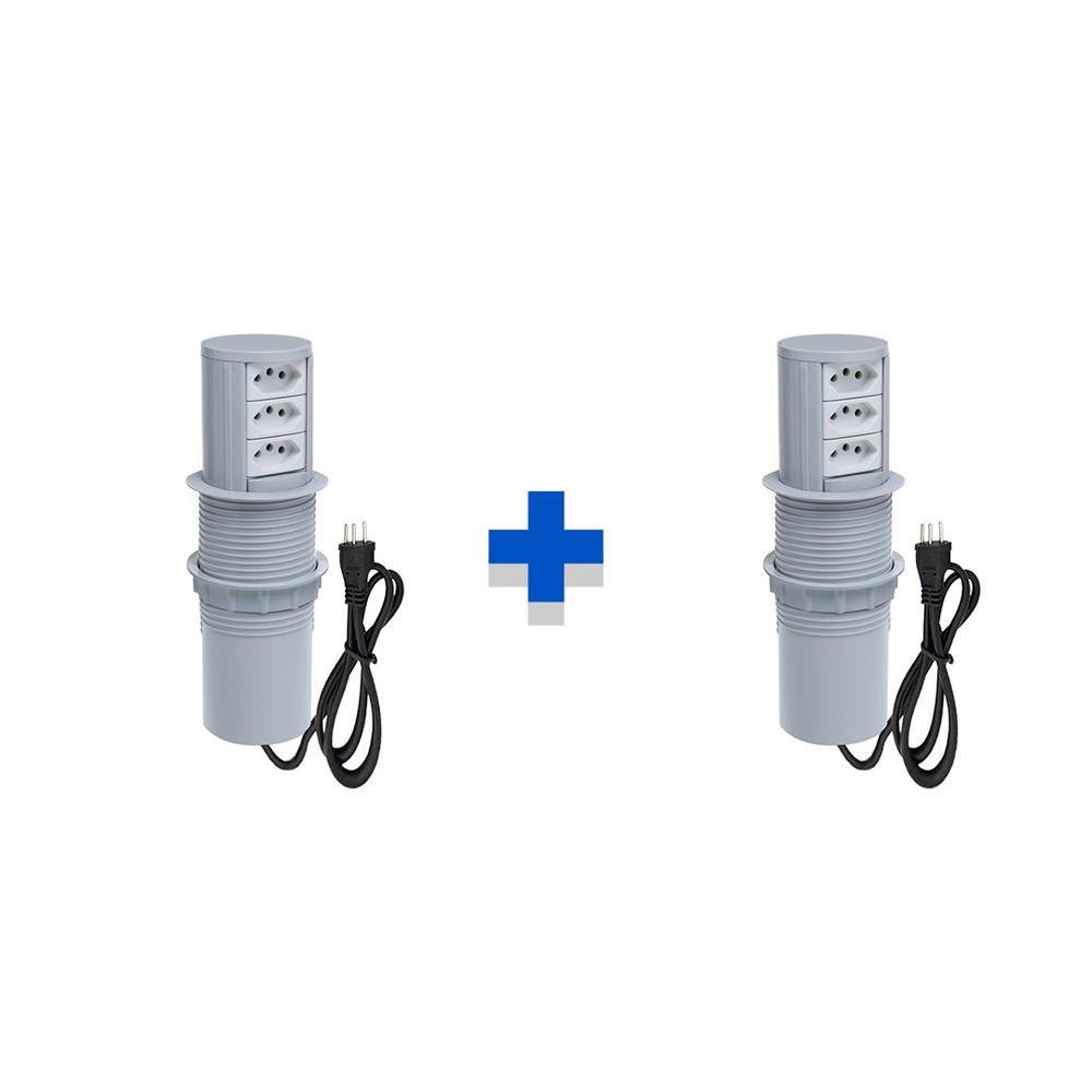 Kit Torres De Tomadas Connect Totem, Slim Automático, 3 Tomadas 10a Kit Torres De Tomadas Connect Totem, Slim Automático, 3 Tomadas 10a