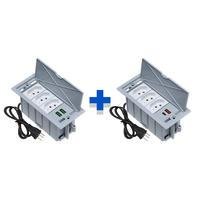 Kit Caixas De Tomadas Connect, 4 Blocos Basculante, 3 tom 20a Usb C