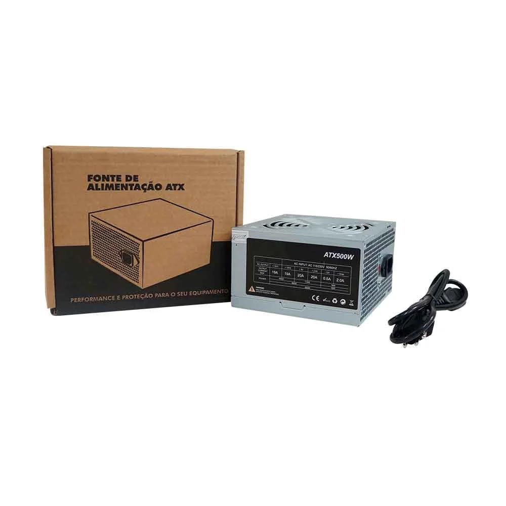 Imagem 5 de 5 do produto Fonte Brazil Pc Atx 500w Bpc/5350-m 24 Pinos Com Cabo