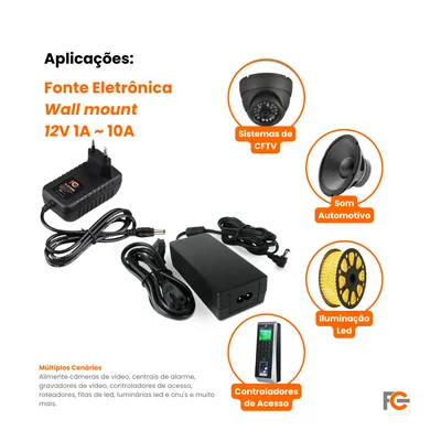 Fonte Fc Fontes Eletronica 12v 3a Biv Multiuso - Fc1203en — foto 6