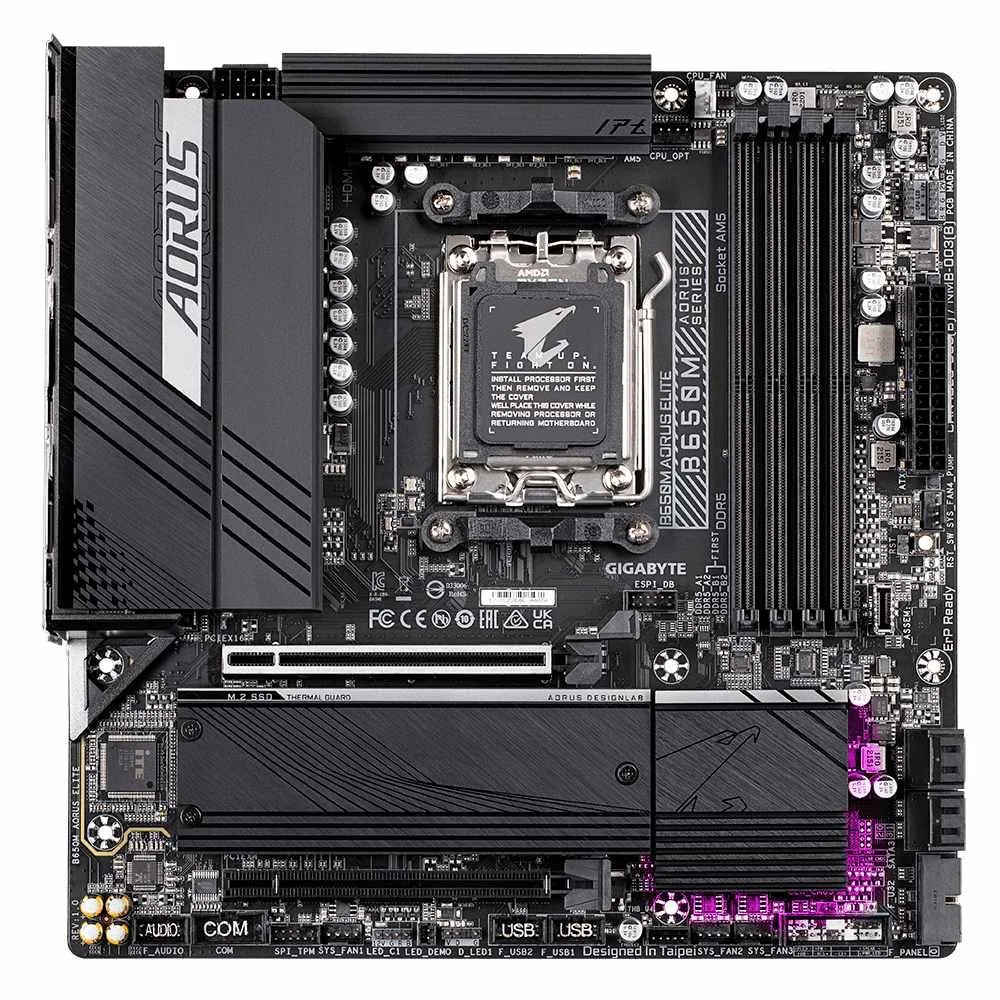 Imagem 3 de 5 do produto Placa-Mãe Gigabyte B650m Aorus Elite, AMD Am5, Micro Atx, Ddr5