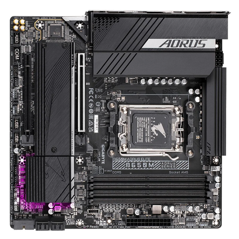 Imagem 5 de 5 do produto Placa-Mãe Gigabyte B650m Aorus Elite, AMD Am5, Micro Atx, Ddr5