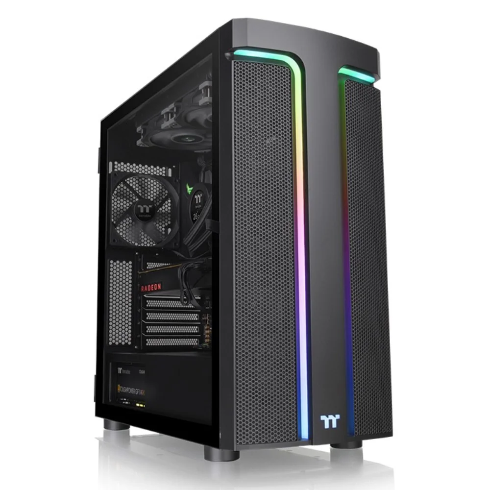 Gabinete Tt H590 Tg ArGB Black Win Spcc Tg Ls, 120mm, Ca-1x4-00m1wn-00